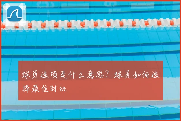 球员选项是什么意思?球员如何选择最佳时机